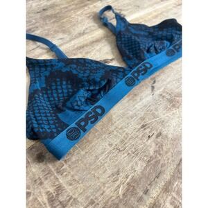PSD Mesh Snake‎ Print Blue and Black Bralette Size M